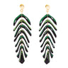 Areca Palm Leaf Reclaimed Rosewood Dangle Earrings