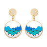 Pendientes de oro de madera reciclada ecológica Ocean