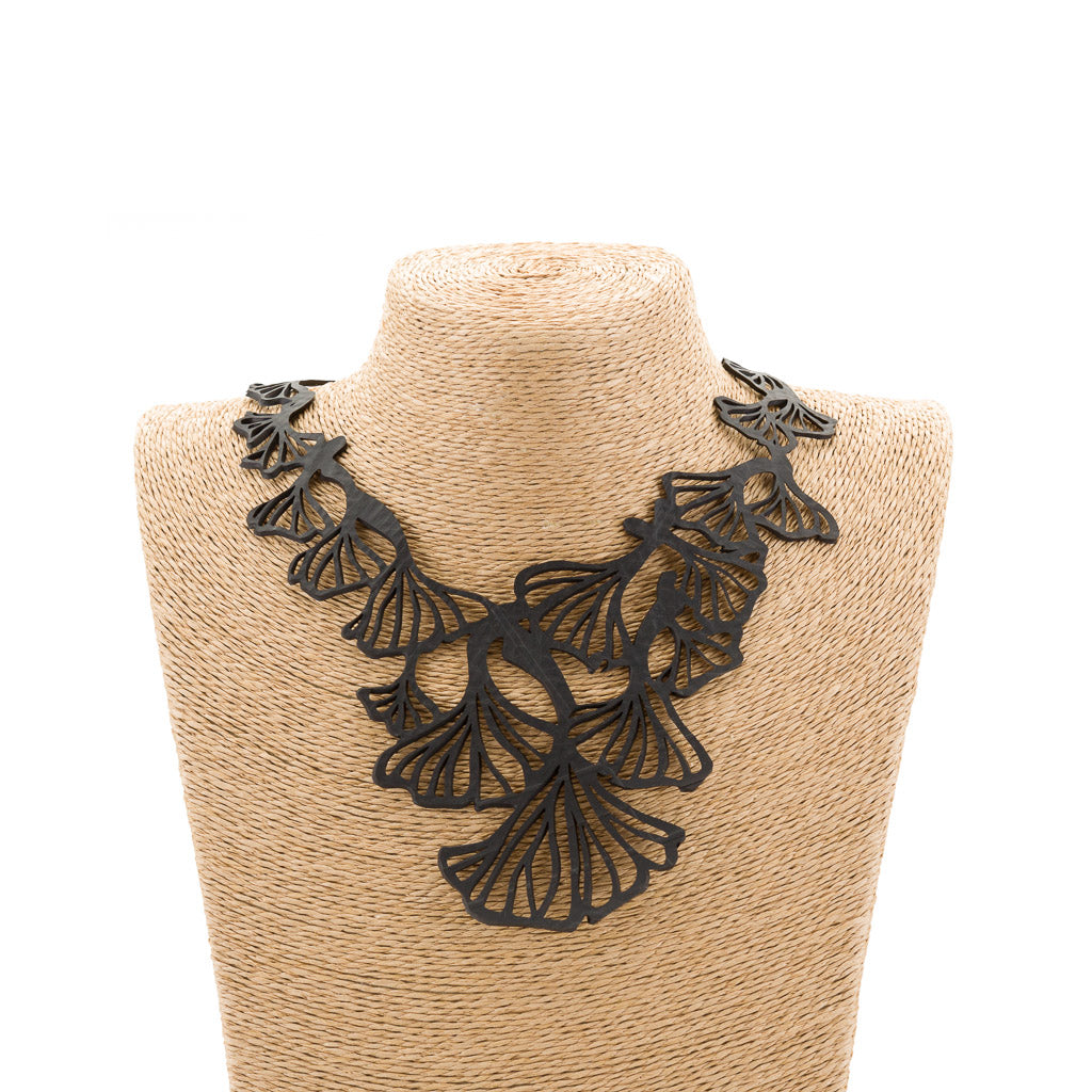 Fan Leaf Clover Rubber Necklace by Paguro Upcycle