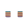 Square Recycled Skateboard Wood Stud Earrings by Paguro Upcycle