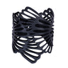 Paguro Upcycle black recycled rubber bracelet with intricate cutout design