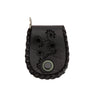 Paguro Upcycle black vegan coin purse with floral design and braided edges