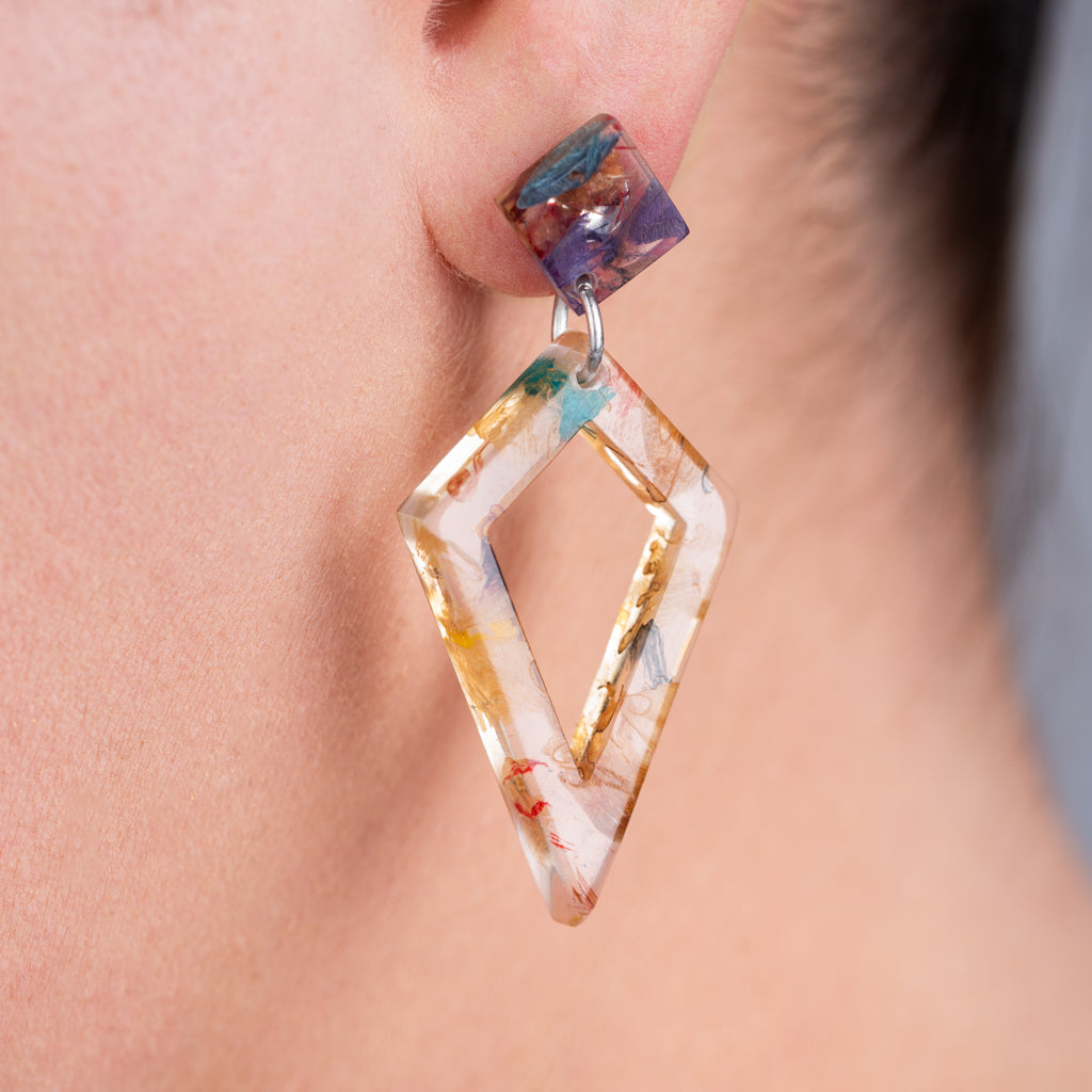 Trixie Elegant Statement Resin Earrings by Paguro Upcycle