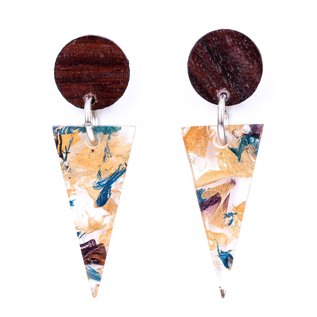 Shari Geometric Statement Resin Earrings by Paguro Upcycle