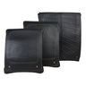 Paguro Upcycle recycled rubber crossbody bag in black with unique textured patterns and adjustable strap