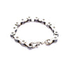 Paguro Upcycle recycled bike chain bracelet with silver metal links and lobster clasp closure