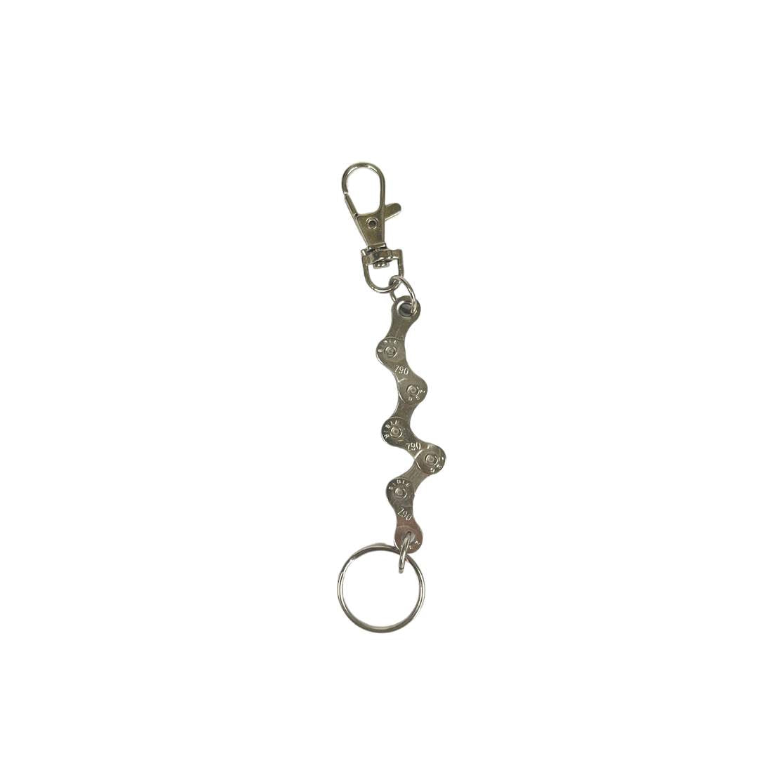 Paguro Upcycle recycled bike chain keyring made from metal bike chain with clip and key ring