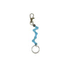 Paguro Upcycle recycled bike chain keyring in blue with metal key ring and clasp